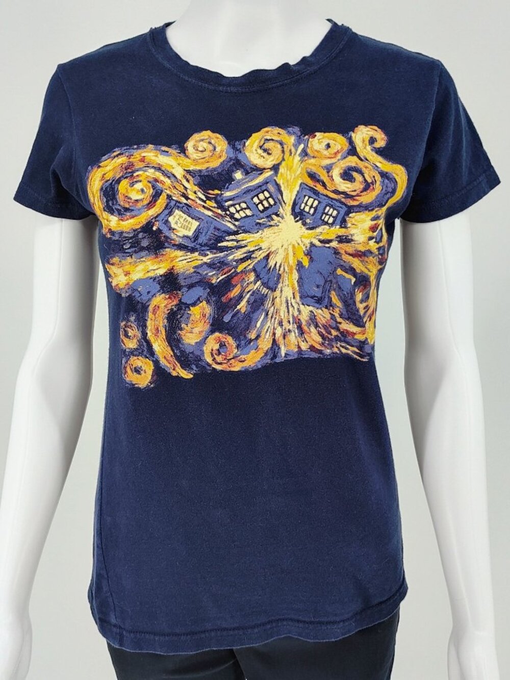 Ripple Junction Women's Doctor Who Tardis Van Gogh Oil Painting T-Shirt (M)